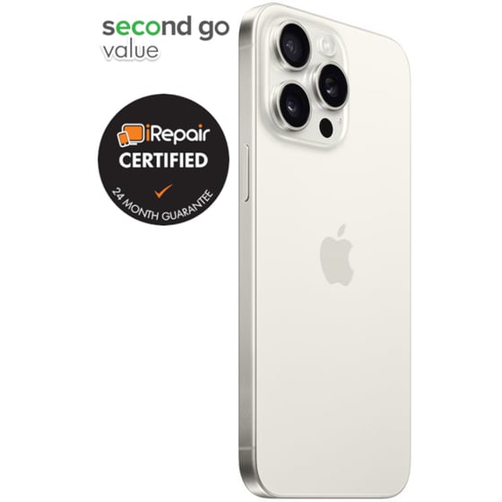 Μεταχειρισμένο Apple iPhone 15 Pro 128GB White Titanium second go value Certified by iRepair image 3