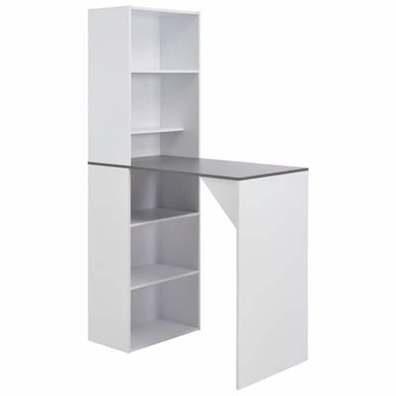 Vidaxl Τραπέζι Μπαρ Με Ραφιέρα Λευκό 115 X 59 X 200 Εκ.