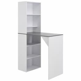Vidaxl Τραπέζι Μπαρ Με Ραφιέρα Λευκό 115 X 59 X 200 Εκ.