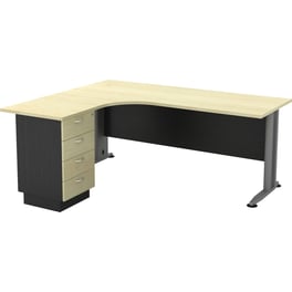 Γραφείο 24Mall 180x150x75cm Dark Grey - Beech