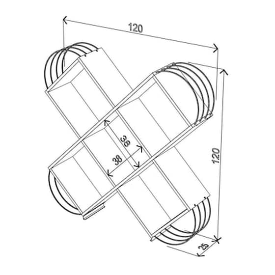 Βιβλιοθήκη Case Καρυδί/κίτρινο 120x25x120cm image 3