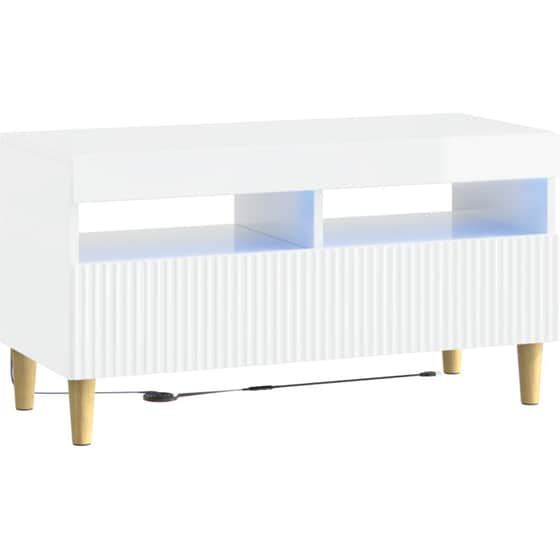 Έπιπλο Τηλεόρασης VidaXL ARNHEM με LED 3 τμχ 198 x 35 x 43 cm - Λευκό image 3