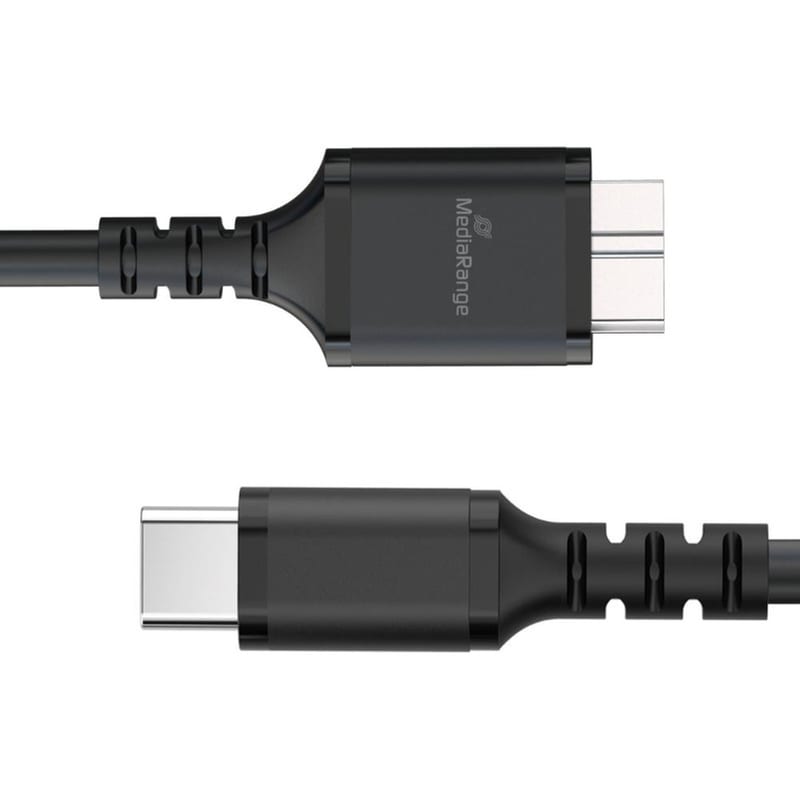 MediaRange Καλώδιο MRCS257 micro USB-B σε USB-C 0.50m Μαύρο