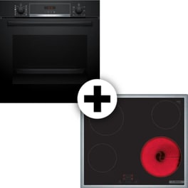 BOSCH HQA574BB3 & PKE645BA2E 71 Lt Μαύρο Εντοιχιζόμενος Σετ Φούρνος και Εστία