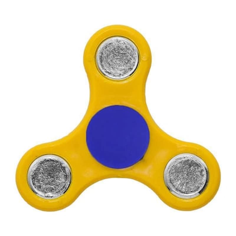 Οεμ Fidget Spinner Anti Stress Αγχολυτικό Πλαστικό Παιχνίδι Ανακούφισης Στρες Κίτρινο Μπλέ