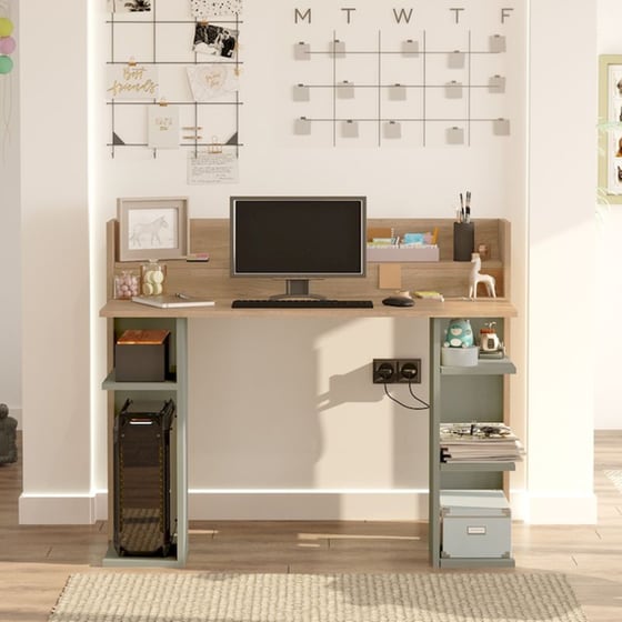 Γραφείο Υπολογιστή ArteLibre Fife από Μοριοσανίδα/Μελαμίνη 124x58x98cm - Φυσικό/Φυστικί image 2