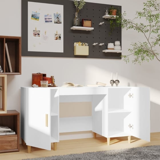 Γραφείο VidaXL από Επεξεργασμένο Ξύλο 140x50x75 cm - Λευκό image 2