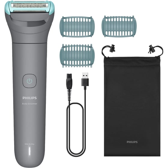 Ξυριστική Μηχανή Σώματος PHILIPS SERIES 3000 BG3485/15 για Υγρό και Στεγνό Ξύρισμα Γκρι image 1