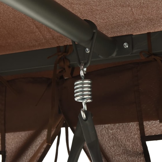 Κούνια Κήπου VidaXL με Σκίαστρο  από Χάλυβα 220x160x240 cm - Καφέ image 4