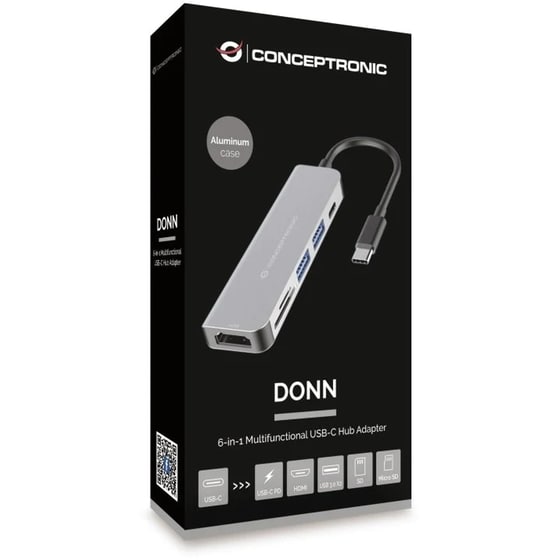 Docking Station Conceptronic DONN02G 6-Port USB 3.2 συμβατό με USB-C image 1