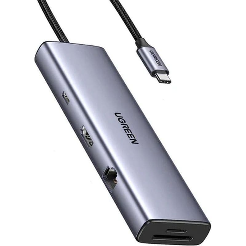 Ugreen Hub USB-C 3xUSB, HDMI, VGA, ET, MSD, USB-C - Γκρι UGREEN