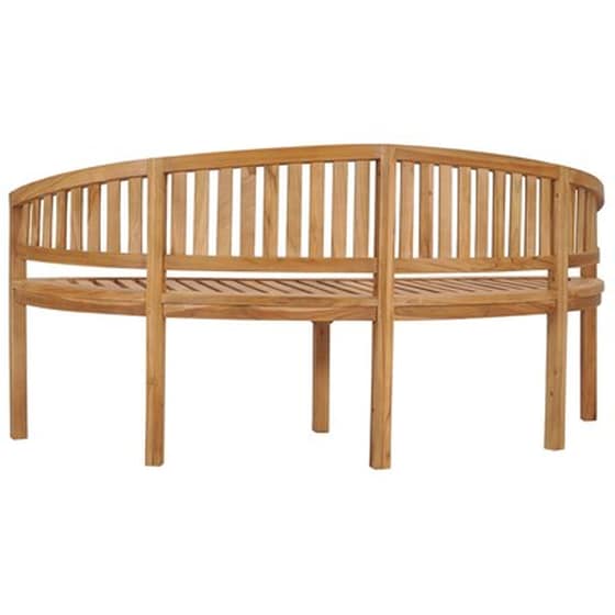 Παγκάκι VidaXL με Καμπυλωτή Πλάτη από Μασίφ Ξύλο Teak 180x66x86 cm - Καφέ image 4