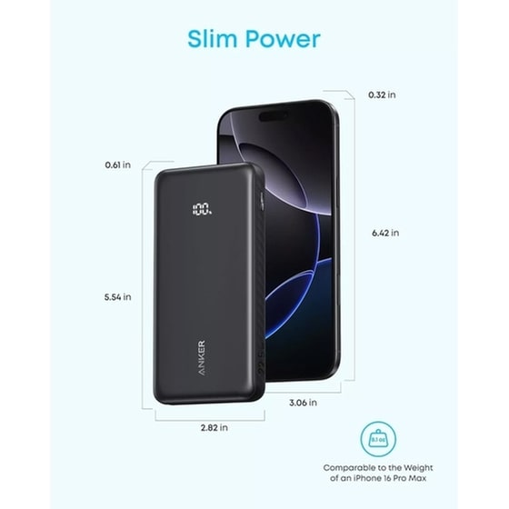Anker Zolo Power Bank 10000mAh 22.5W με Θύρα USB-A και Θύρα USB-C Power Delivery / Quick Charge - Μαύρο image 2