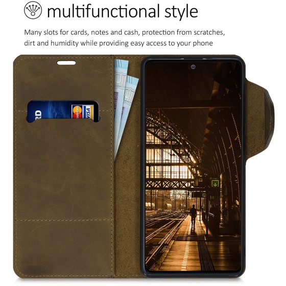 Θήκη Samsung Galaxy Note 10 Lite - Kalibri Suede Natural leather - Brown image 3