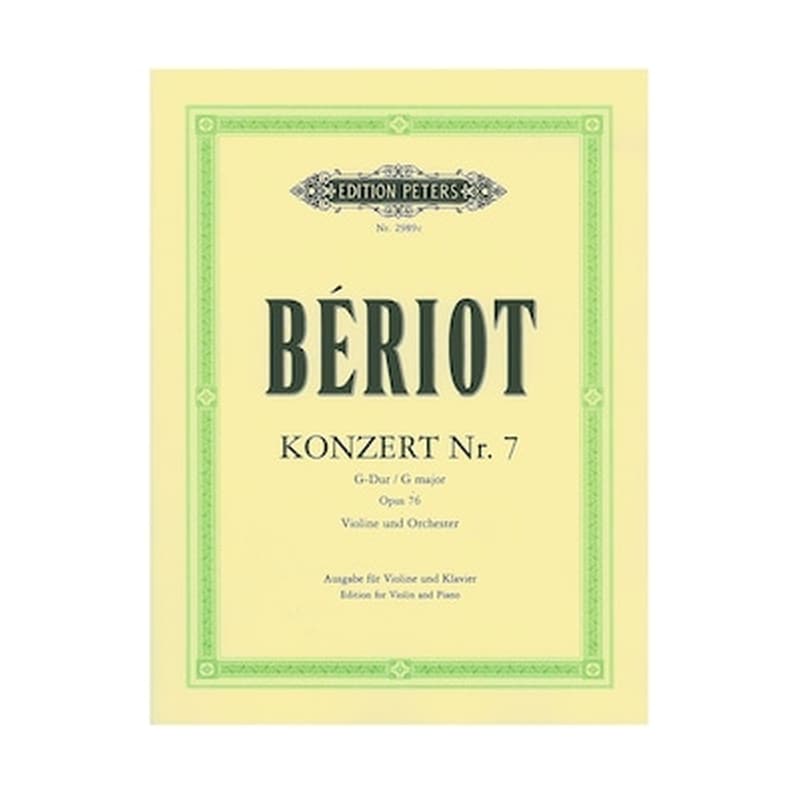 EDITION PETERS Edition Peters Beriot - Concerto No.7 In G Major, Op.76 Βιβλίο Για Πιάνο Και Βιολί
