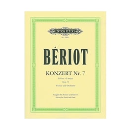 Edition Peters Beriot - Concerto No.7 In G Major, Op.76 Βιβλίο Για Πιάνο Και Βιολί