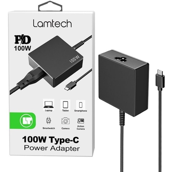 Φορτιστής LAMTECH LAM113423 Universal για laptop με υποδοχή USB-C - 100 W image 3