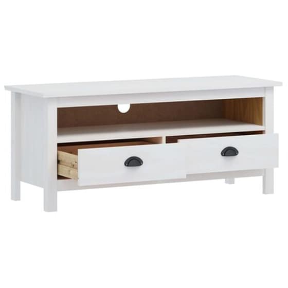 Έπιπλο Τηλεόρασης VidaXL από Ξύλο Πεύκου 110x40x47 cm - Λευκό image 3