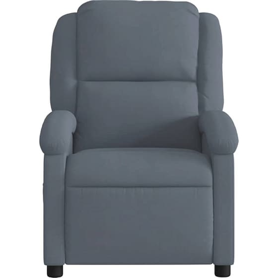 Πολυθρόνα Μασάζ VidaXL Ανακλινόμενη από Βελούδο - Σκούρο Γκρι image 2