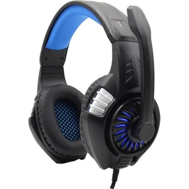 KOMC Komc S80 Gaming Ενσύρματα Ακουστικά 3.5mm/USB με LED Φωτισμό Μαύρα/Μπλε