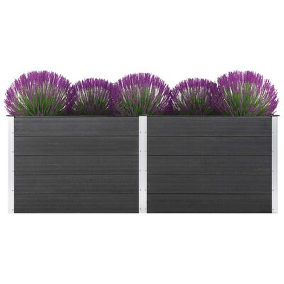 Vidaxl Ζαρντινιέρα Γκρι 250 X 100 X 91 Εκ. Από Wpc image 1