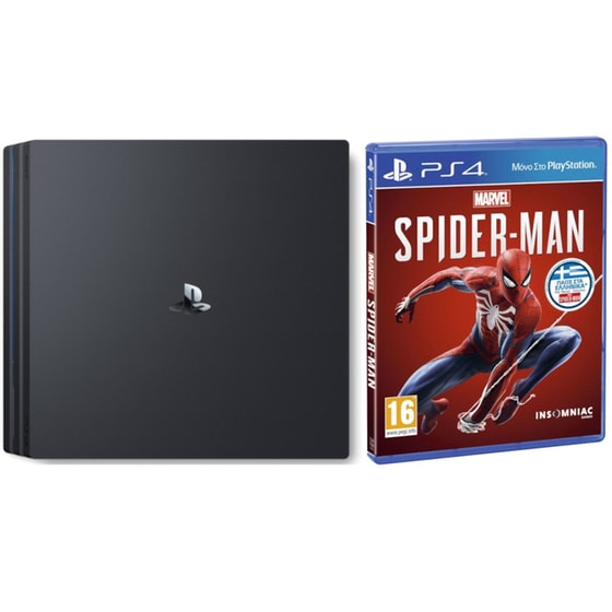Σετ Κονσόλα PS4 Pro 1 TB G Chassis + 2ο Χειριστήριο (μαύρο) + Marvel's Spider-Man - PS4 Game image 1