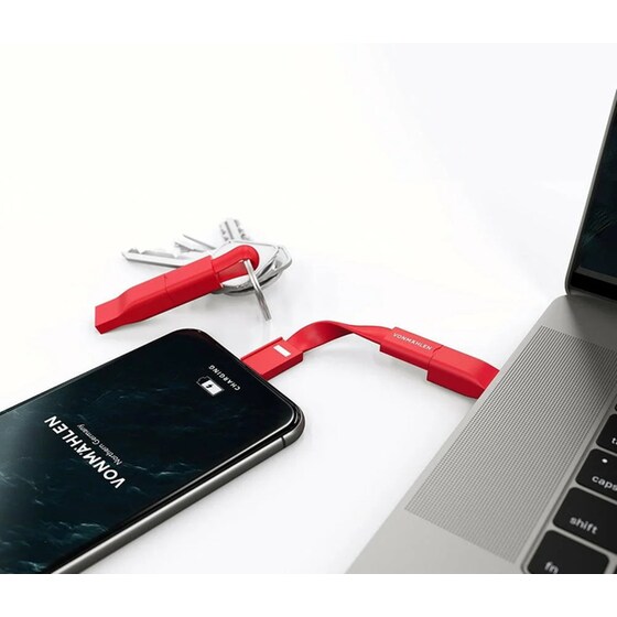 Σετ Καλωδίων Vonmählen High Five Μπρελόκ Usb-C,micro Usb,Lightning,Usb - Red image 2
