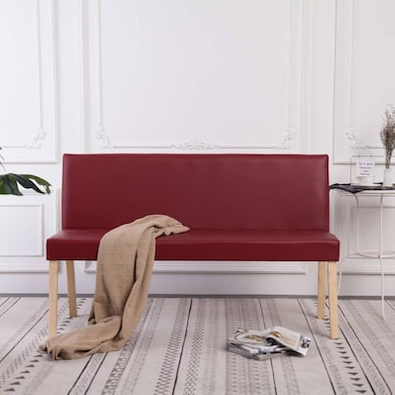 Παγκάκι VidaXL από Συνθετικό Δέρμα 139,5x54x85,5 cm - Κόκκινο