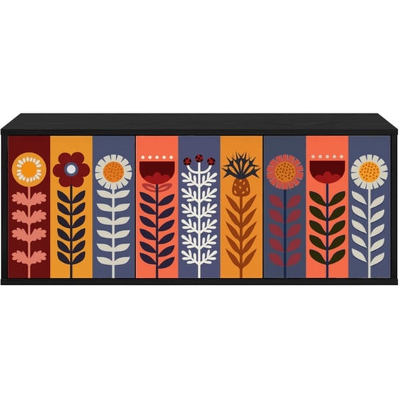 Έπιπλο Τηλεόρασης VidaXL ESSEN Επιτοίχιο 102 x 33 x 40 cm - Μαύρη Δρυς image 1