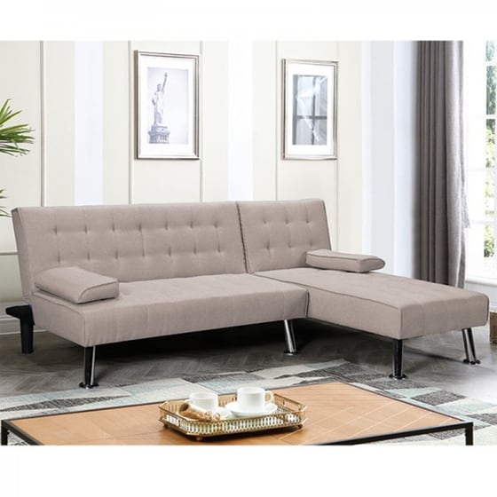 Πενταθέσιος Καναπές-Κρεβάτι Brisk Pakoworld Ύφασμα 200x146x75 cm - Καφέ image 2