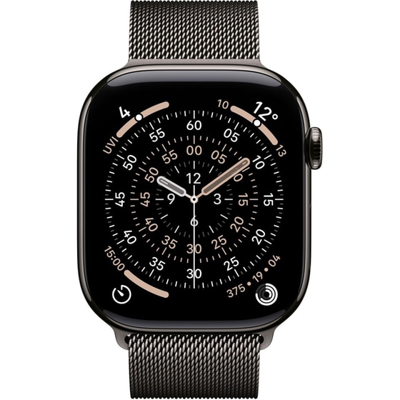 Apple Watch Series 11 GPS + Cellular 42mm Slate Titanium Case with Slate Milanese Loop image 1