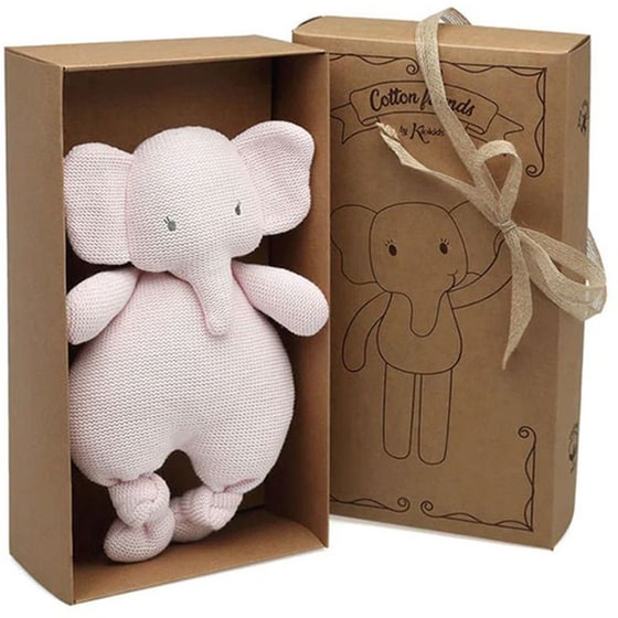 Λούτρινο KIOKIDS Ζωάκι Cotton Friends Ελεφαντάκι Ροζ 30cm) image 1