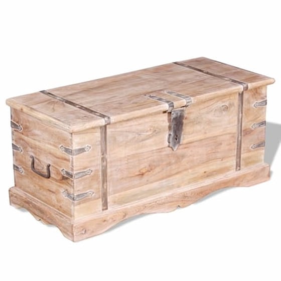 Μπαούλο Αποθήκευσης VidaXL από Ξύλο Ακακίας 90x40x40 cm - Καφέ image 3