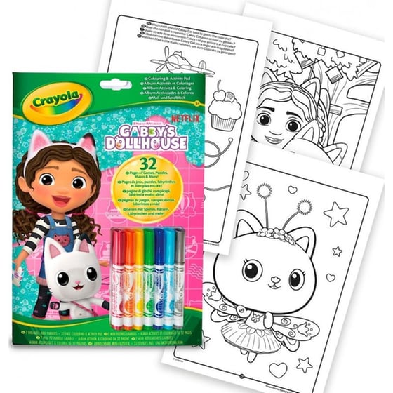 Βιβλίο Ζωγραφικής με Μαρκαδόρους Crayola Gabby's Dollhouse (32 Σελίδες, 7 Μαρκαδόροι) image 3