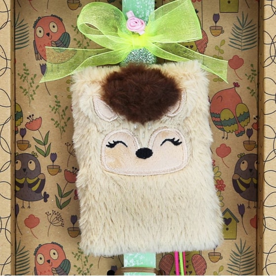 Λαμπάδα Synchronia Μπλοκ&nbsp;Λούτρινο&nbsp;Ελαφάκι image 1