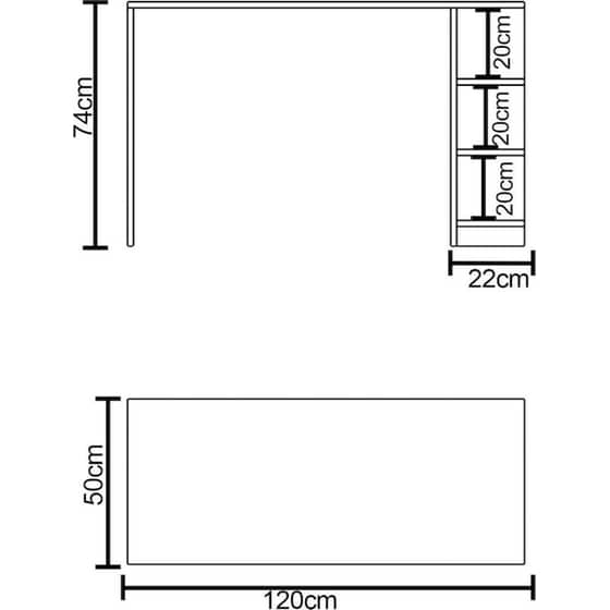 Γραφείο ArteLibre Hadiza από Μοριοσανίδα 120x50x74cm - Λευκό/Δρυς image 3