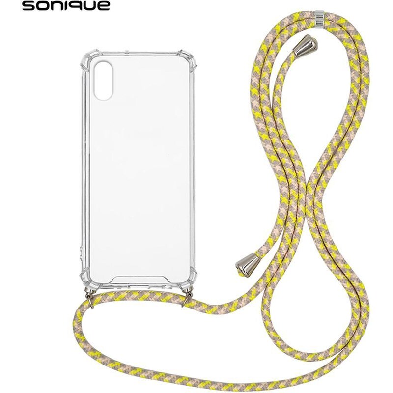 Θήκη Apple iPhone X / iPhone XS - Sonique με Κορδόνι Armor Clear - Κίτρινο