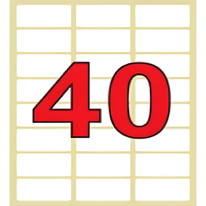 Αυτοκόλλητες Ετικέτες Metron Λευκό (40 Φύλλα - 960 Τεμάχια ) METRON