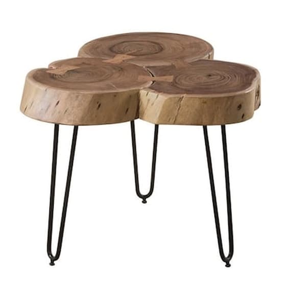Τραπεζάκι Σαλονιού Woodwell από Ξύλο Ακακίας 50x50x42cm - Καφέ image 0