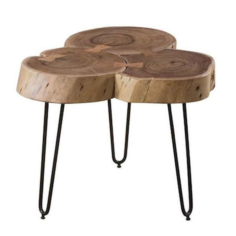 WOODWELL Τραπεζάκι Σαλονιού Woodwell από Ξύλο Ακακίας 50x50x42cm - Καφέ