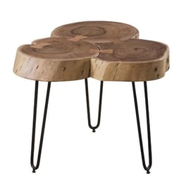 Τραπεζάκι Σαλονιού Woodwell από Ξύλο Ακακίας 50x50x42cm - Καφέ