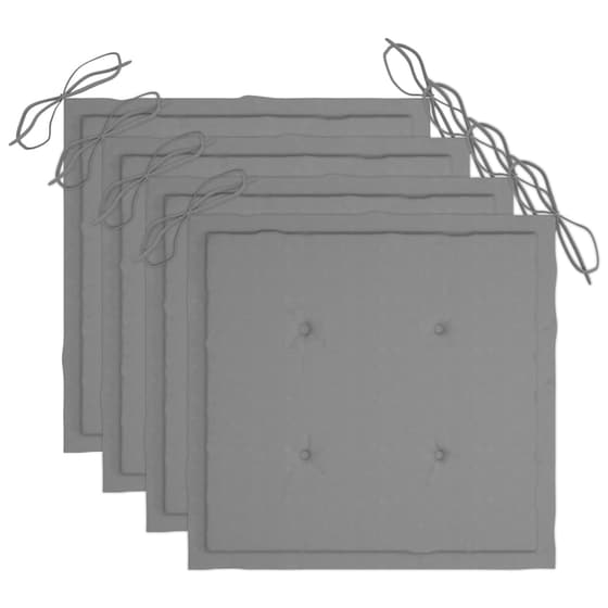 Σετ Καρέκλες Κήπου VidaXL Μασίφ Ξύλο Ακακίας με Μαξιλάρια 4 τμχ - Γκρι/Γκρι image 6