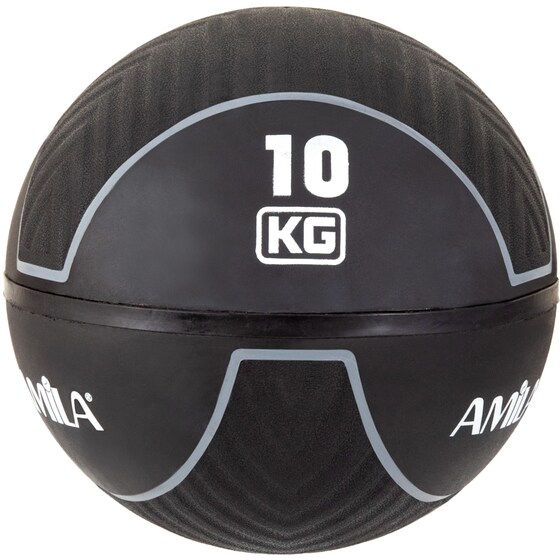 Μπάλα Medicine HQ Amila από Λάστιχο 10 kg 25 cm - Μαύρη/Γκρι image 0