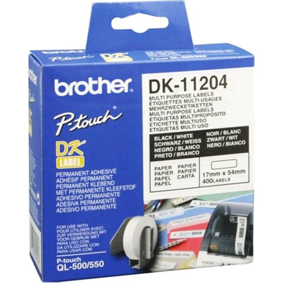 Αυτοκόλλητες Ετικέτες Brother DK-11204 17 x 54mm (400τμχ) - Λευκές image 0