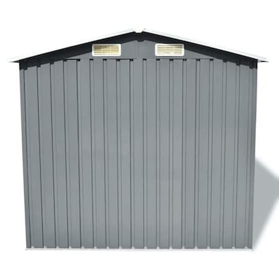 Vidaxl Αποθήκη Κήπου Γκρι 204 X 132 X 186 Εκ. Μεταλλική image 5