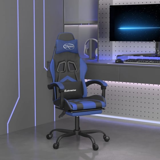 Καρέκλα Gaming VIDAXL 3143902 με Υποπόδιο από Τεχνητό Δέρμα - Μαύρο image 9