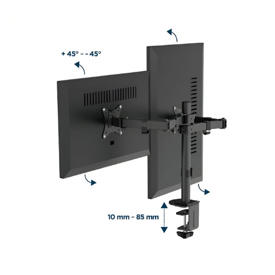 Βάση Οθόνης Επιτραπέζια Gembird MA-D2-03 17" - 32" έως 9 kg image 4
