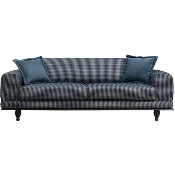 Τριθέσιος Καναπές 24Mall Carrara 220x95 cm - Μπλε image 0