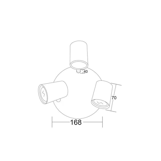 Σποτ Τρίφωτο Aca Orfeas Μεταλλικό 168 cm - Λευκό image 1