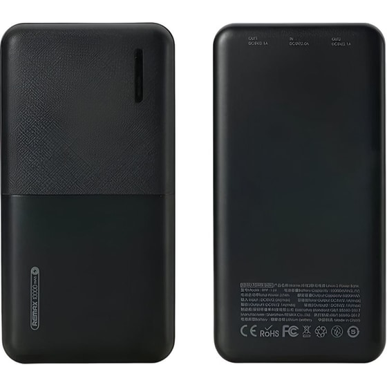 Powerbank Remax Linon 2 RPP-124 10.000mAh - Μαύρο image 1